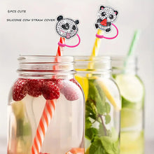 Load image into Gallery viewer, 6/8Pcs Acrylic Silicone Cartoon Diamond Painting Straw Tips Protectors Decor