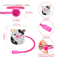 Load image into Gallery viewer, 6/8Pcs Acrylic Silicone Cartoon Diamond Painting Straw Tips Protectors Decor