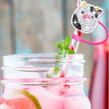 Load image into Gallery viewer, 6/8Pcs Acrylic Silicone Cartoon Diamond Painting Straw Tips Protectors Decor