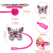 Load image into Gallery viewer, 6/8Pcs Acrylic Silicone Cartoon Diamond Painting Straw Tips Protectors Decor