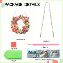 Load image into Gallery viewer, Acrylic Special Shaped Diamond Art Painting Tulip Wreath Hanging Sign Decoration