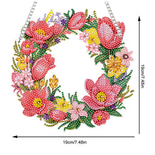 Load image into Gallery viewer, Acrylic Special Shaped Diamond Art Painting Tulip Wreath Hanging Sign Decoration