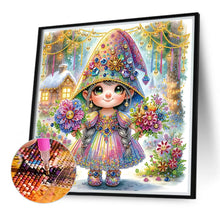 Load image into Gallery viewer, Diamond Painting - Partial Special Shaped - Forest double bouquet girl (40*40CM)