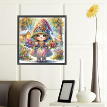 Load image into Gallery viewer, Diamond Painting - Partial Special Shaped - Forest double bouquet girl (40*40CM)