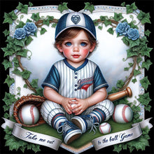 Load image into Gallery viewer, Diamond Painting - Full Round - baseball boy (30*30CM)