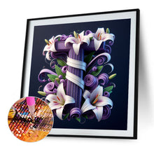 Load image into Gallery viewer, Diamond Painting - Full Round - Lily letter T (40*40CM)