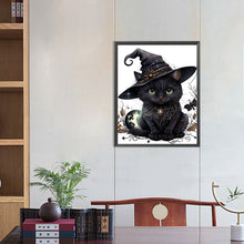 Load image into Gallery viewer, Diamond Painting - Full Round - magic black cat (40*50CM)