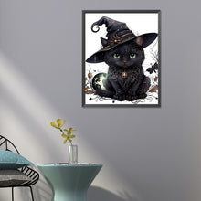 Load image into Gallery viewer, Diamond Painting - Full Round - magic black cat (40*50CM)