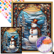 Load image into Gallery viewer, AB Diamond Painting - Full Round - Snowman glass art (40*50CM)