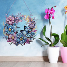 Load image into Gallery viewer, Special Shaped Diamond Art Painting Flower Wreath Hanging Sign for Door Decor