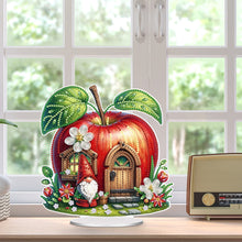 Load image into Gallery viewer, Acrylic Special Shaped Apple House Diamond Painting Desktop Art Ornaments Kit