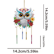 Load image into Gallery viewer, Double Sided Special Shaped Owl Diamond Art Painting Wind Bell Hanging Sign