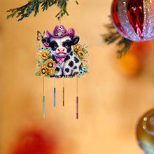 Load image into Gallery viewer, Double Sided Special Shaped Calf Diamond Art Painting Wind Bell Hanging Sign
