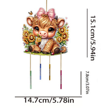 Load image into Gallery viewer, Double Sided Special Shaped Calf Diamond Art Painting Wind Bell Hanging Sign