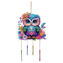 Load image into Gallery viewer, Double Sided Special Shaped Owl Diamond Art Painting Wind Bell Hanging Sign