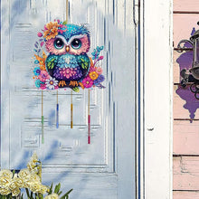 Load image into Gallery viewer, Double Sided Special Shaped Owl Diamond Art Painting Wind Bell Hanging Sign
