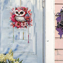 Load image into Gallery viewer, Double Sided Special Shaped Owl Diamond Art Painting Wind Bell Hanging Sign