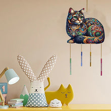 Load image into Gallery viewer, Double Sided Special Shaped Cat Diamond Art Painting Wind Bell Hanging Sign