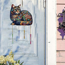 Load image into Gallery viewer, Double Sided Special Shaped Cat Diamond Art Painting Wind Bell Hanging Sign