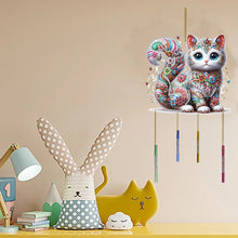 Load image into Gallery viewer, Double Sided Special Shaped Cat Diamond Art Painting Wind Bell Hanging Sign