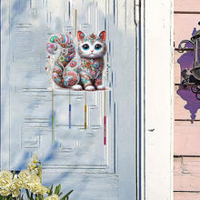 Load image into Gallery viewer, Double Sided Special Shaped Cat Diamond Art Painting Wind Bell Hanging Sign