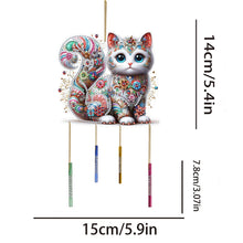 Load image into Gallery viewer, Double Sided Special Shaped Cat Diamond Art Painting Wind Bell Hanging Sign