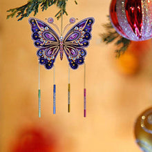 Load image into Gallery viewer, Double Sided Special Shape Butterfly Diamond Art Painting Wind Bell Hanging Sign