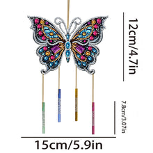 Load image into Gallery viewer, Double Sided Special Shape Butterfly Diamond Art Painting Wind Bell Hanging Sign