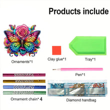 Load image into Gallery viewer, Double Sided Special Shape Butterfly Diamond Art Painting Wind Bell Hanging Sign