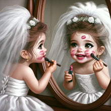 Load image into Gallery viewer, Diamond Painting - Full Round - girl with makeup (30*30CM)