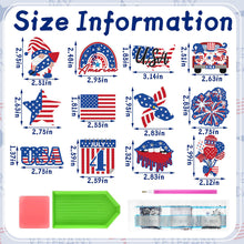 Load image into Gallery viewer, 12Pcs American Flag Diamond Painting Refrigerator Magnets Diamond Art Kits