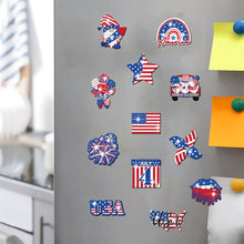 Load image into Gallery viewer, 12Pcs American Flag Diamond Painting Refrigerator Magnets Diamond Art Kits