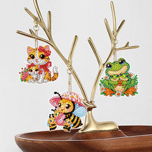 Load image into Gallery viewer, 6Pcs Acrylic Double Sided Animal Family Diamond Art Keyring for Beginners Adults