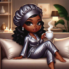 Load image into Gallery viewer, Diamond Painting - Full Round - black girl at home (30*30CM)