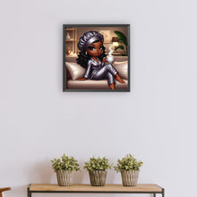 Load image into Gallery viewer, Diamond Painting - Full Round - black girl at home (30*30CM)