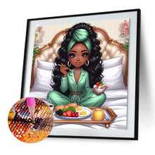 Load image into Gallery viewer, Diamond Painting - Full Round - black girl at home (30*30CM)