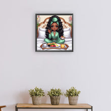 Load image into Gallery viewer, Diamond Painting - Full Round - black girl at home (30*30CM)