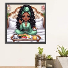 Load image into Gallery viewer, Diamond Painting - Full Round - black girl at home (30*30CM)