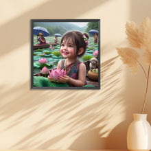 Load image into Gallery viewer, Diamond Painting - Full Round - lotus girl (30*30CM)