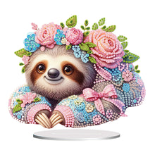 Load image into Gallery viewer, Acrylic Flower Sloth Parrot Cat Dragon Table Top Diamond Painting Ornament Kits