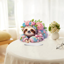 Load image into Gallery viewer, Acrylic Flower Sloth Parrot Cat Dragon Table Top Diamond Painting Ornament Kits
