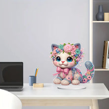 Load image into Gallery viewer, Acrylic Flower Sloth Parrot Cat Dragon Table Top Diamond Painting Ornament Kits