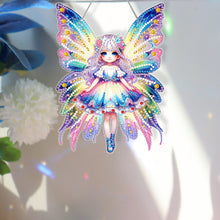 Load image into Gallery viewer, Butterfly Girl 5D DIY Diamond Painting Dots Pendant for Wall Window Decor