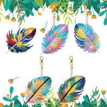 Load image into Gallery viewer, 5Pcs Double Sided Puppy Feather Full Drill Keyring for Home Birthday Party Decor