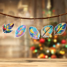 Load image into Gallery viewer, 5Pcs Double Sided Puppy Feather Full Drill Keyring for Home Birthday Party Decor