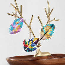 Load image into Gallery viewer, 5Pcs Double Sided Puppy Feather Full Drill Keyring for Home Birthday Party Decor