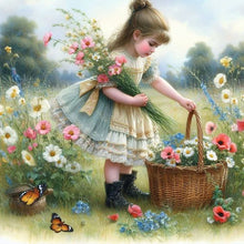Load image into Gallery viewer, Diamond Painting - Full Round - flower girl (30*30CM)