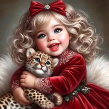 Load image into Gallery viewer, Diamond Painting - Full Round - cute pet girl (40*40CM)