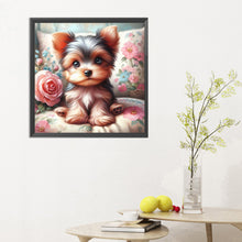 Load image into Gallery viewer, Diamond Painting - Full Round - Puppy Yorkshire Terrier (30*30CM)