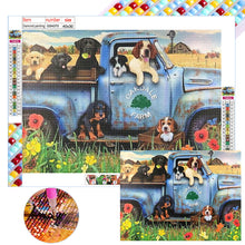 Load image into Gallery viewer, Diamond Painting - Full Square - puppy car (40*30CM)